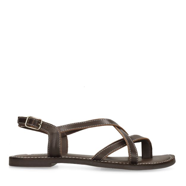 Bruine leren sandalen
