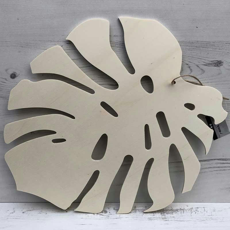 MONSTERA - Feuille tropicale monstera en bois à décorer 35x34cm