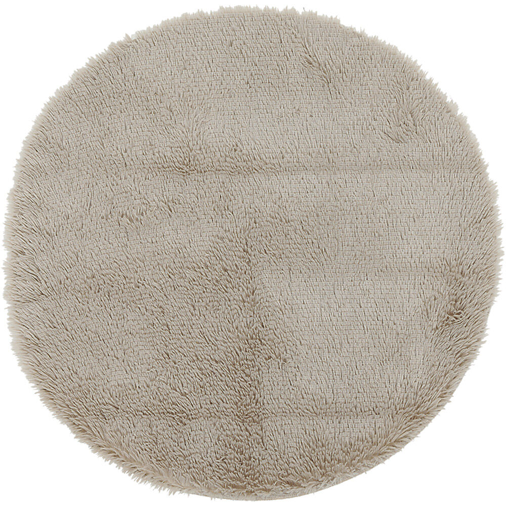 Tapis rond fourrure Shaggy taupe