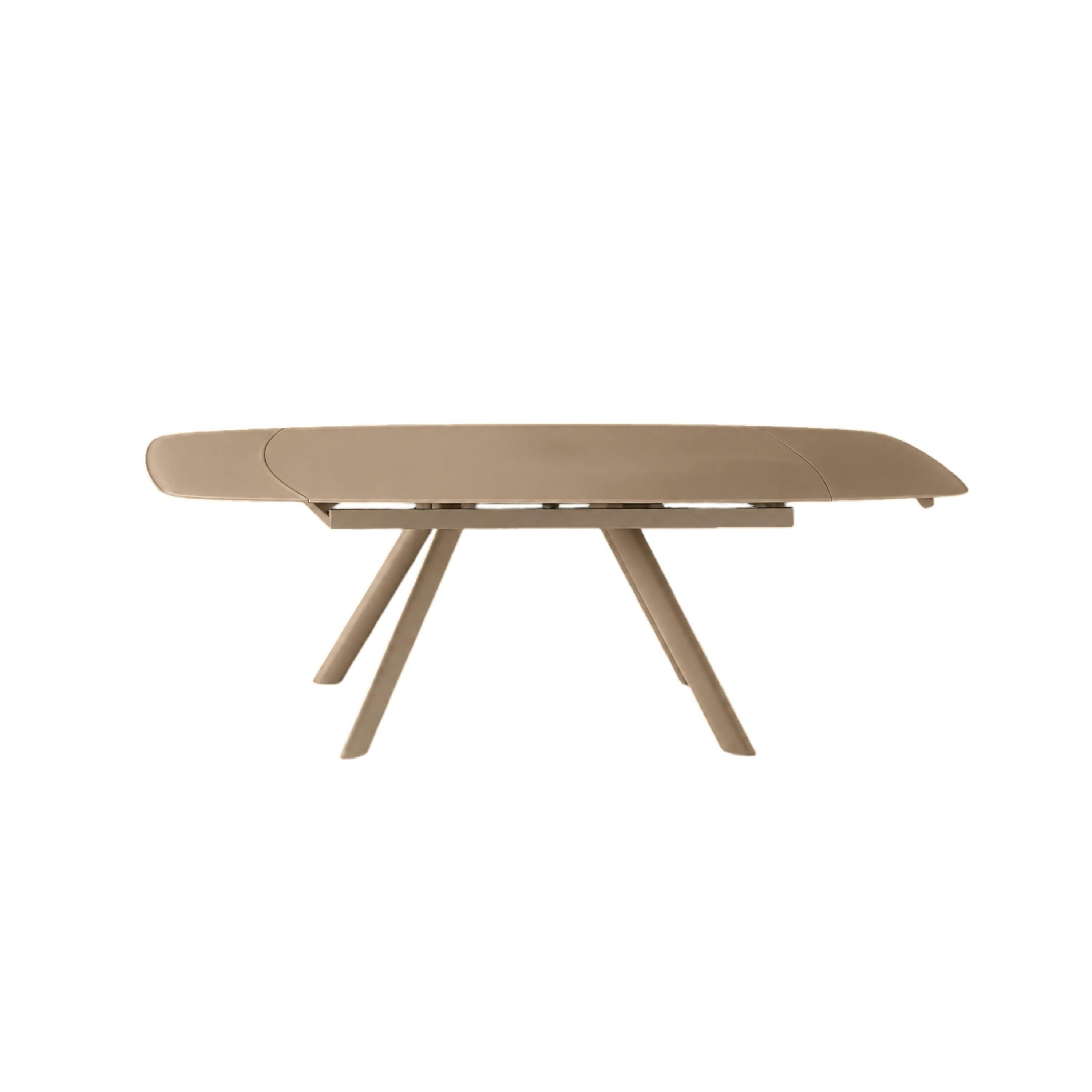 Table extensible en verre marron clair 140-210 cm ALBA