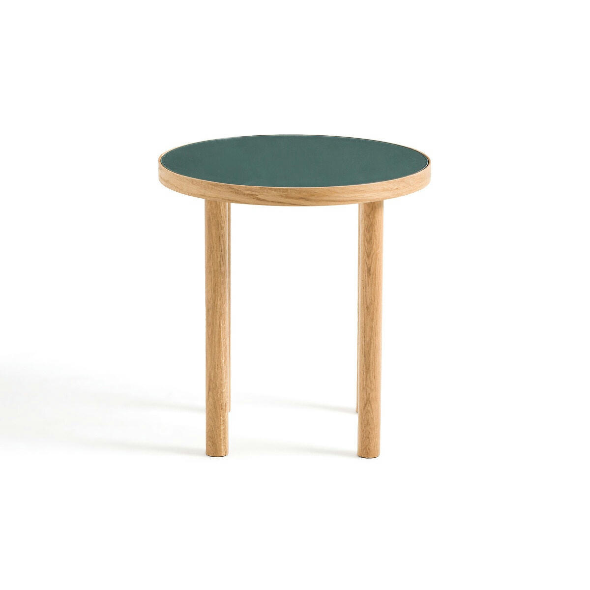 Bout de canapé chêne et verre, Evergreen
