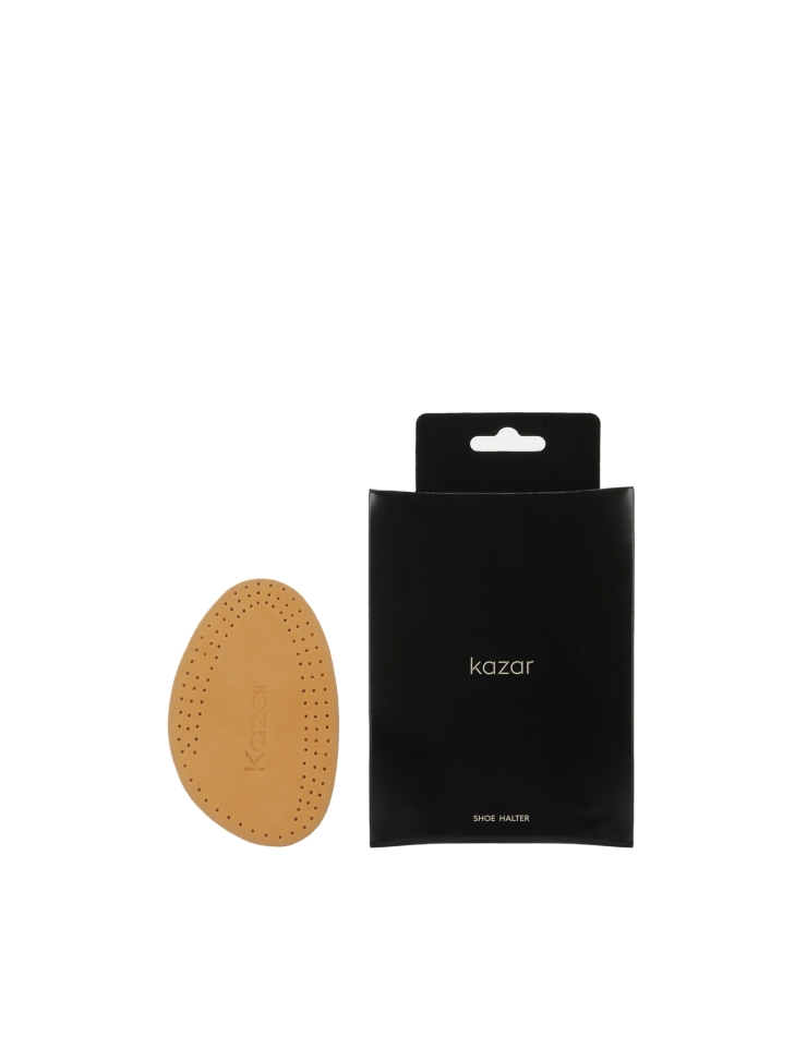 Leather half pads in beige color