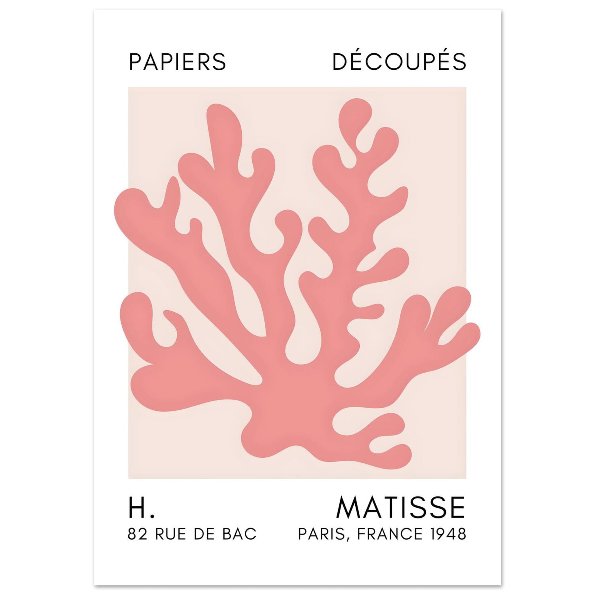 Artfulprints Poster Matisse – Saltflower shapes taupe  - A4 21x29.7 cm - Taupe