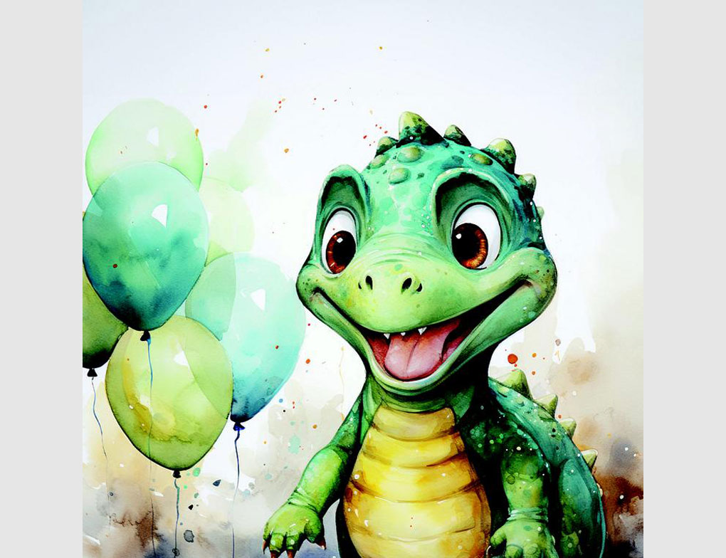 Bild Dino mit Ballons