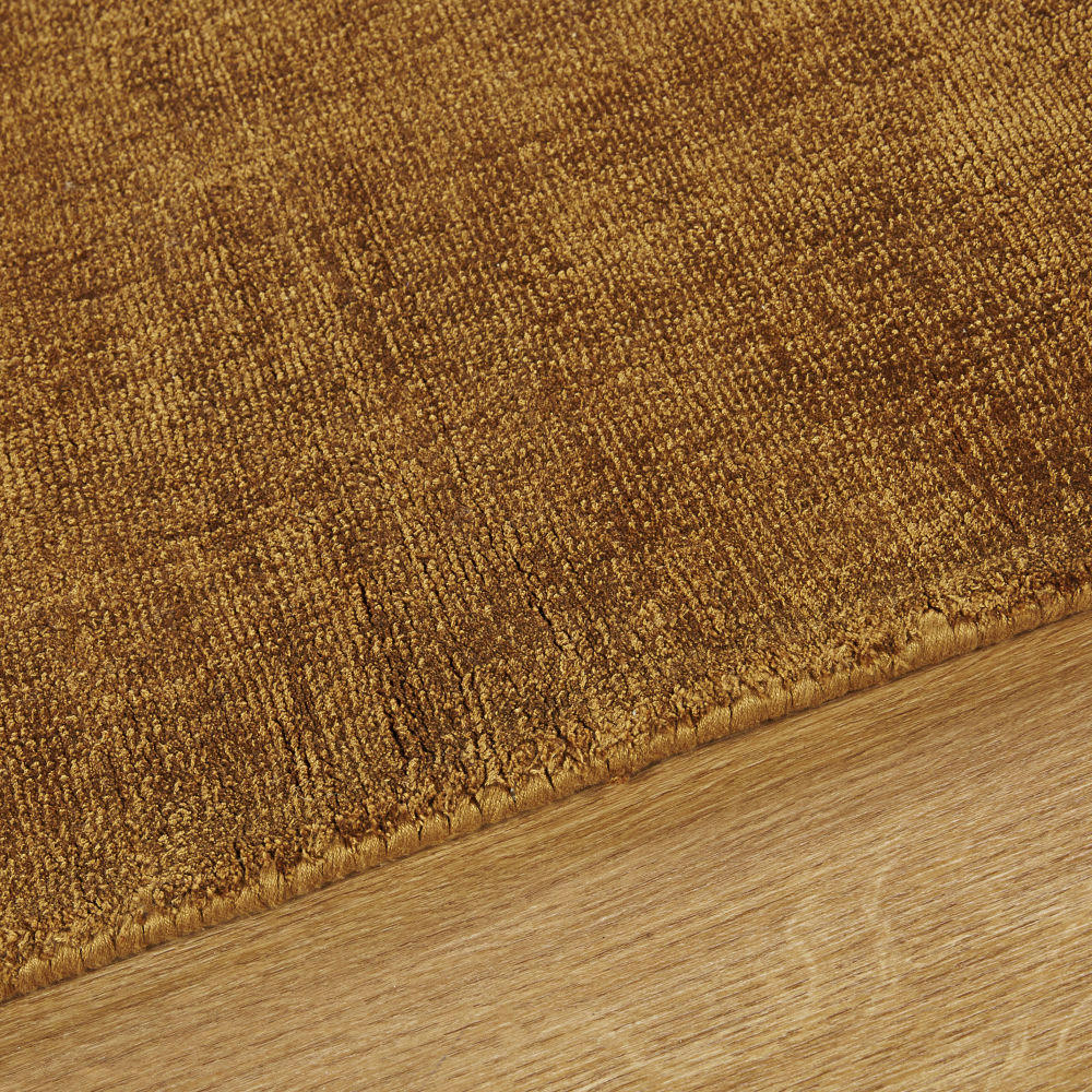 TYLER - Tapis en viscose jaune moutarde 140x200