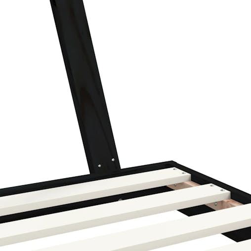 NNEVL Kids Bed Frame Black 90x190 cm Solid Wood Pine