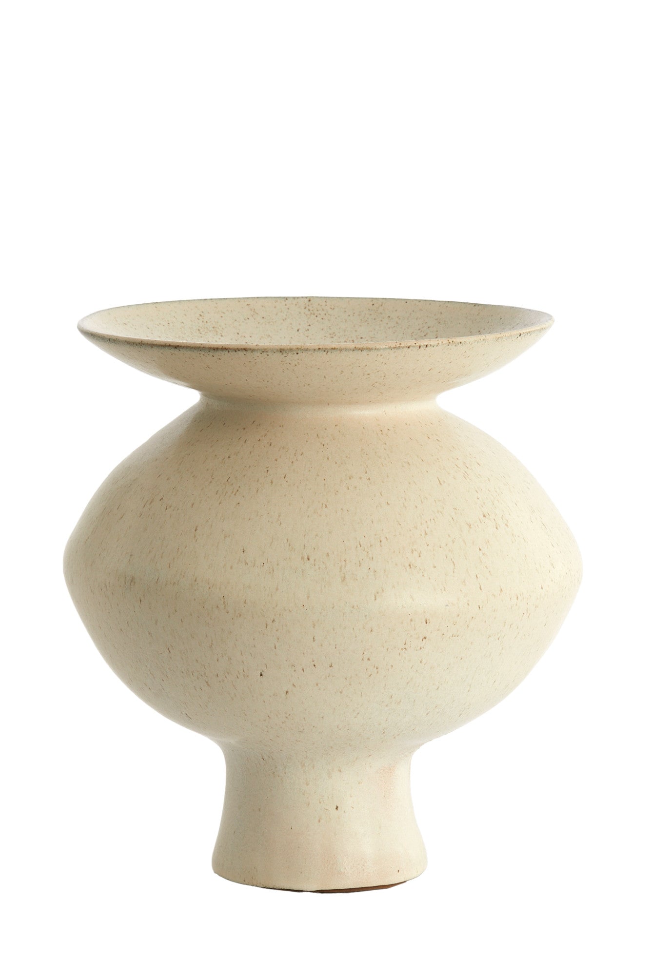 Light & Living keramieken vaas AJUDA in mat crème-zand – Ø31x33,5 cm