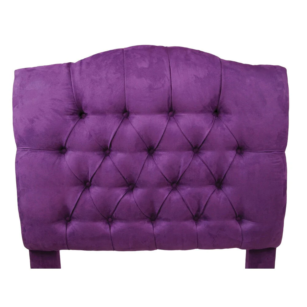 Tufted Twin Headboard in Purple Microfiber