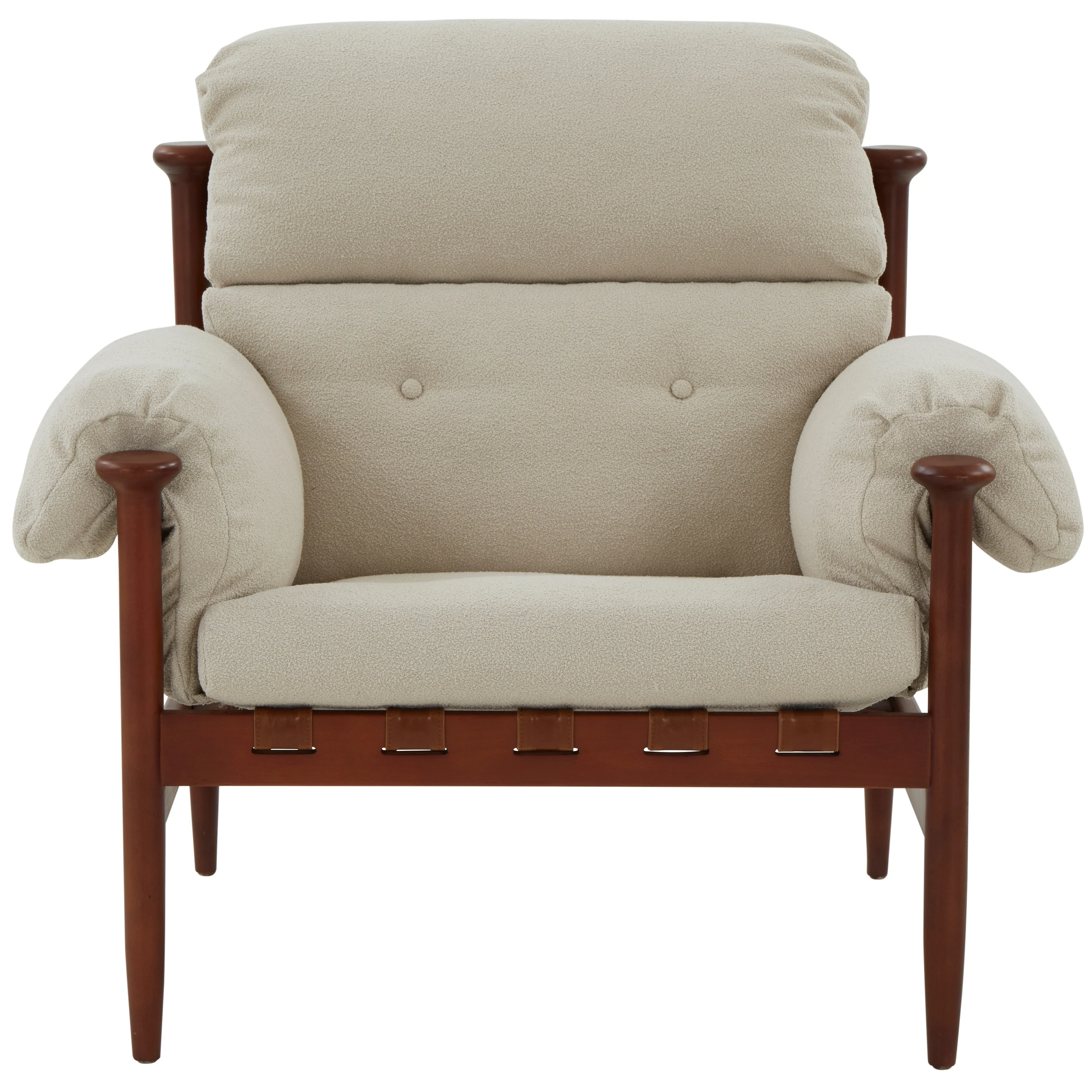 SAFAVIEH Couture Yauhenia Wood Frame Accent Chair - 37 In W x 35 In D x 37 In H. - 37Wx35Dx37H