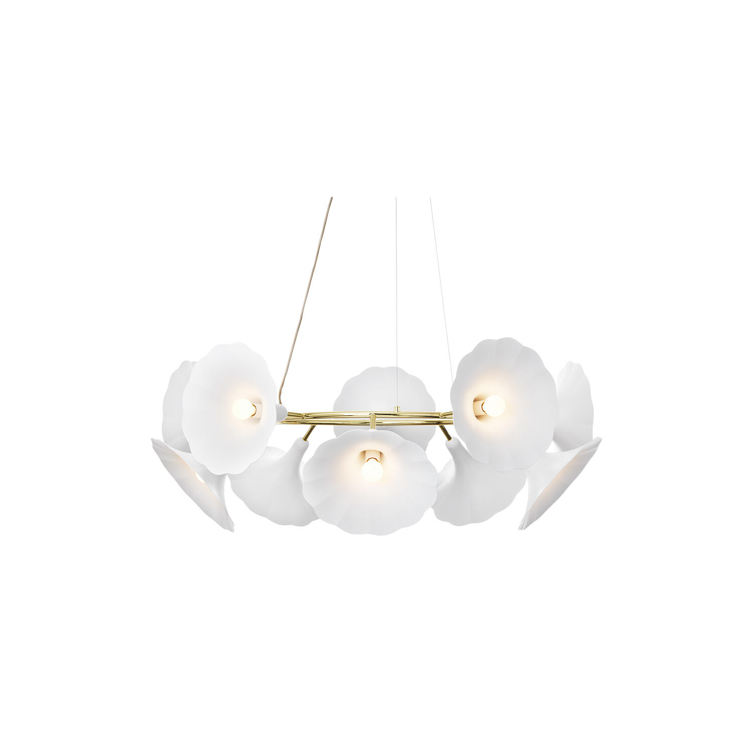 Petalii 10 Pendant, polished brass