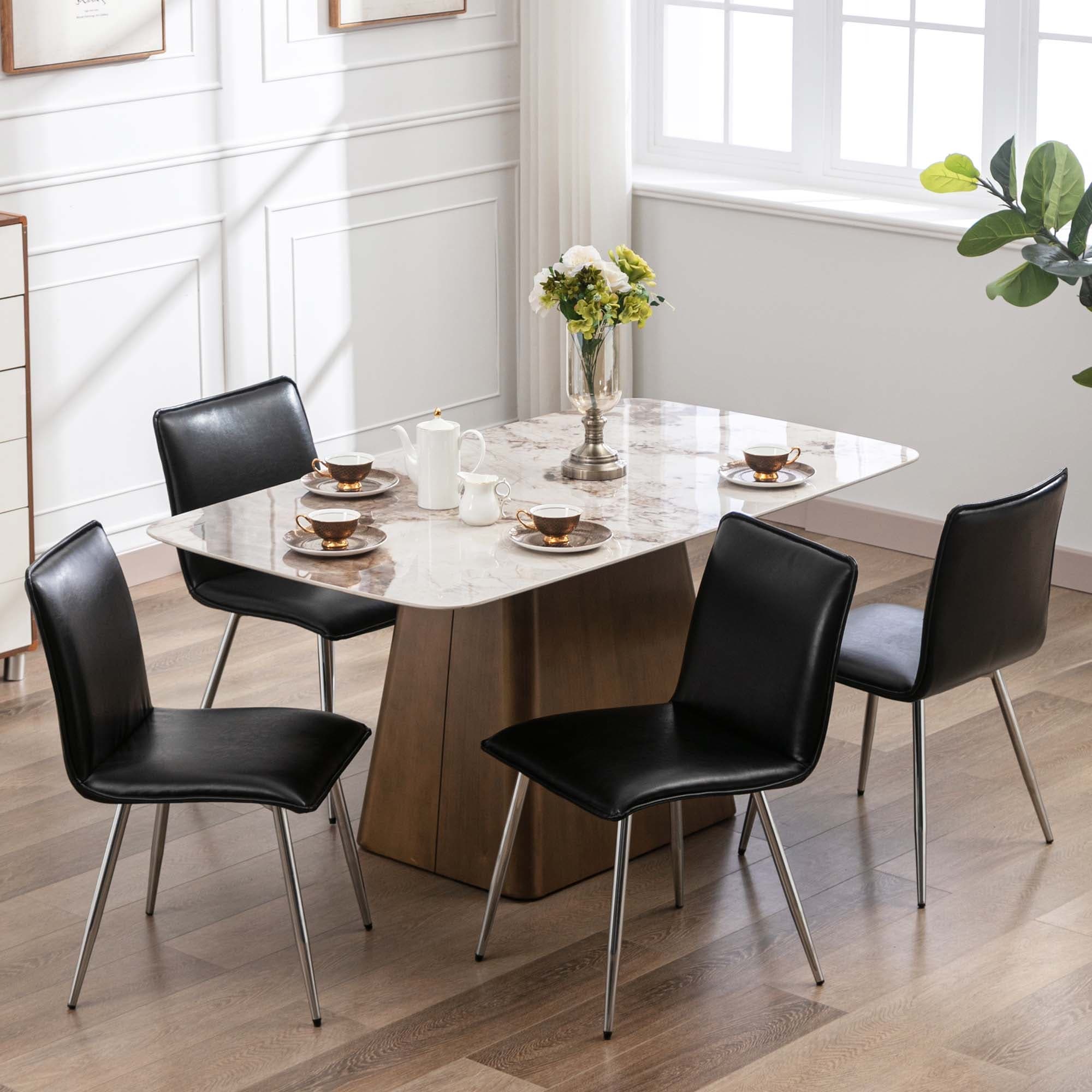 Minimalist 19 Wide Faux Leather Dining Chairs