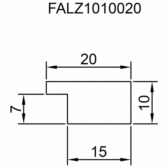 Falzleiste, Buchenholz natur, LxHxT: 95 x 2 x 1 cm