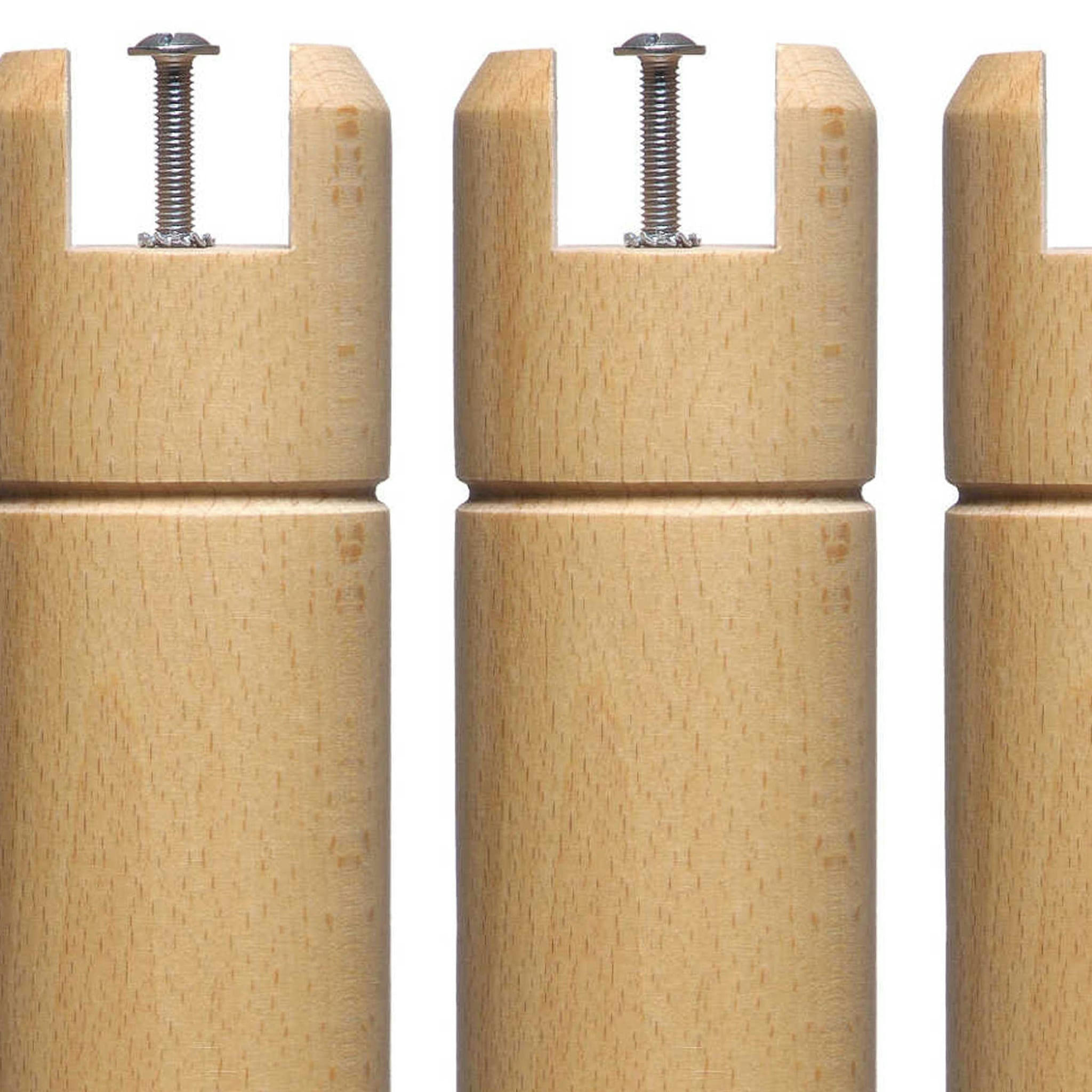 - 4 pieds cylindriques pour cadre à lattes bois naturel 25 cm