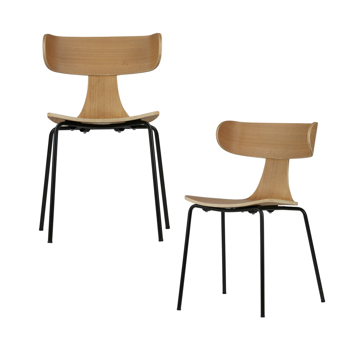 WOOOD eetkamerstoelen Form - Hout - Naturel - Set van 2