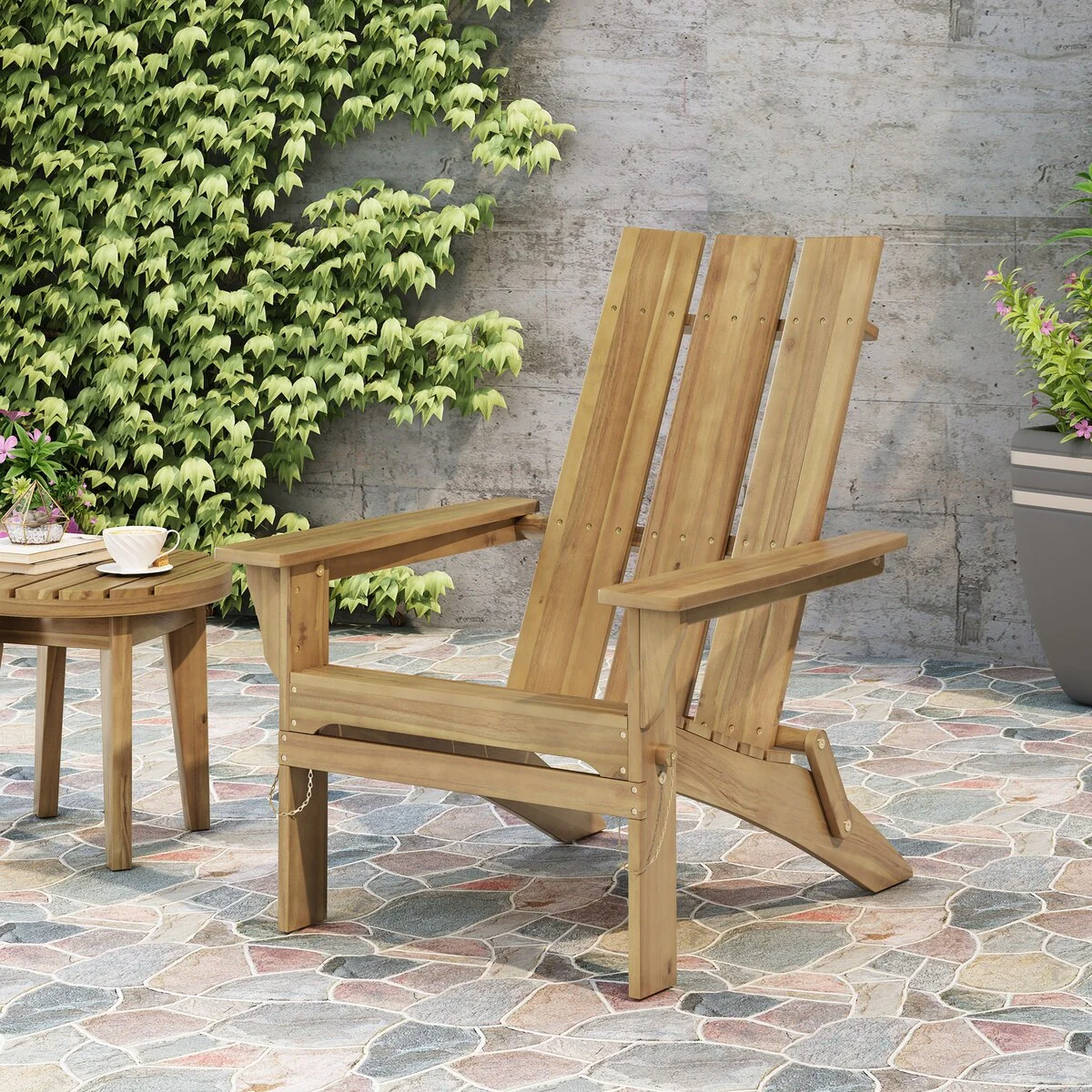 Outdoor Classic Solid Wood Adirondack Chair Garden Lounge Chair
