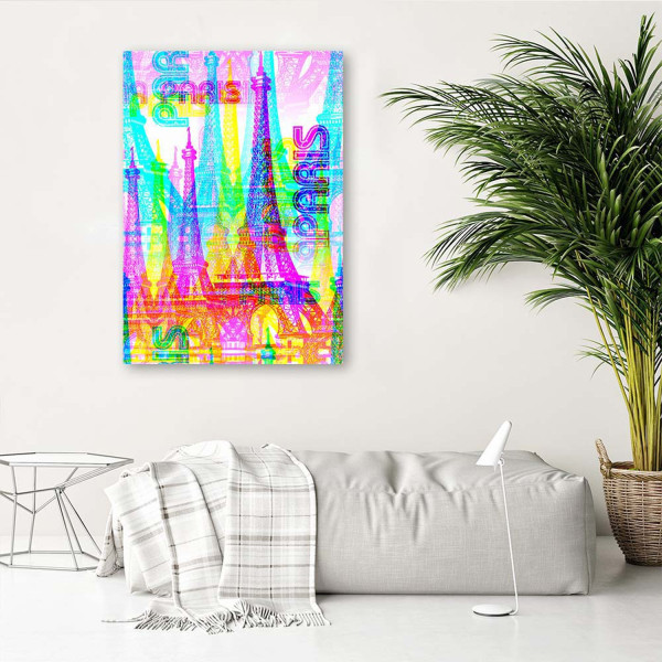 Feeby Obraz Neonowy Paryż 40x60