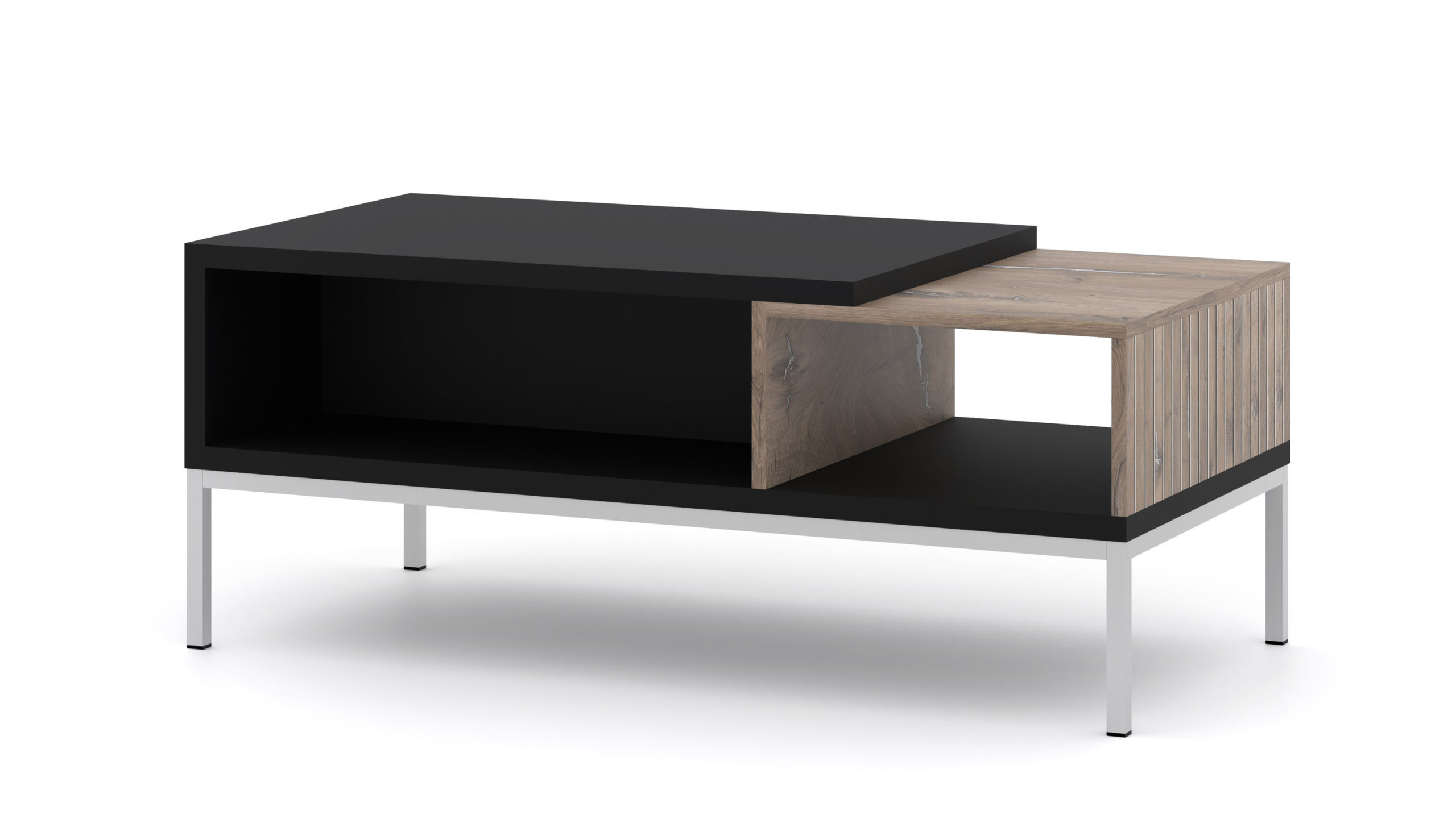 Stolik kawowy TOLEDO 110x55 cm dąb flagstaff / czarny mat