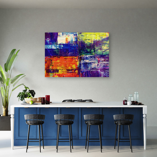 Feeby Obraz Kolorowa abstrakcja ręcznie malowana 60x40