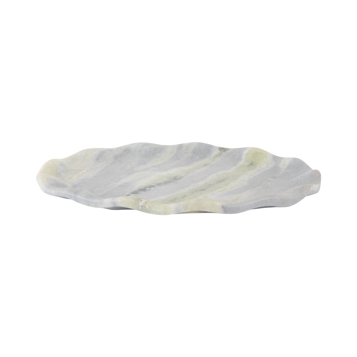 Present Time dienblad Waved Oval Medium - Himalaya groen - groen - 31x21x3cm