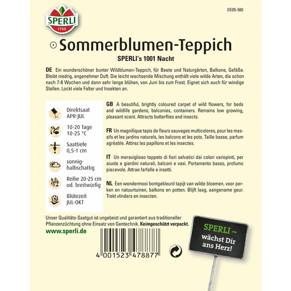 Blumenmischung »SPERLI's 1001-Nacht«, einjährig, duftender Blütenteppich, Höhe 30-40 cm