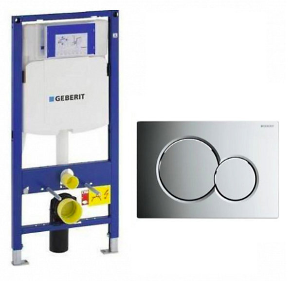 Pack GeberitDuoFix 320   Plaque de Commande Sigma 01 Chrome (SETUP320-PRO2)