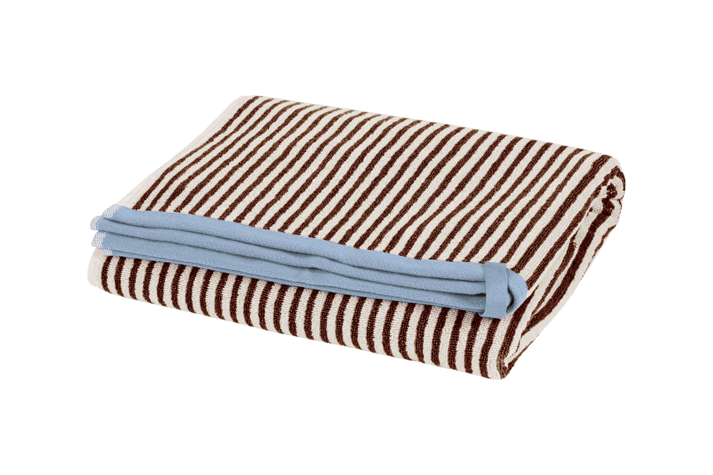 noo.ma Gobo handdoek Cocoa Brown - 38 x 40 cm, gestreept katoen