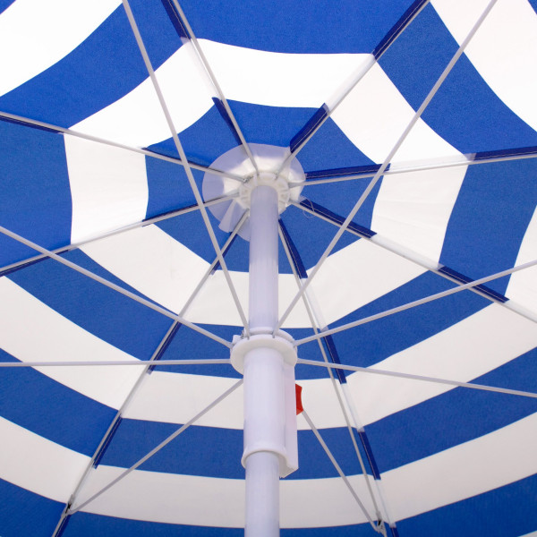 Parasol plażowy, ogrodowy 180 cm łamany niebiesko-biały