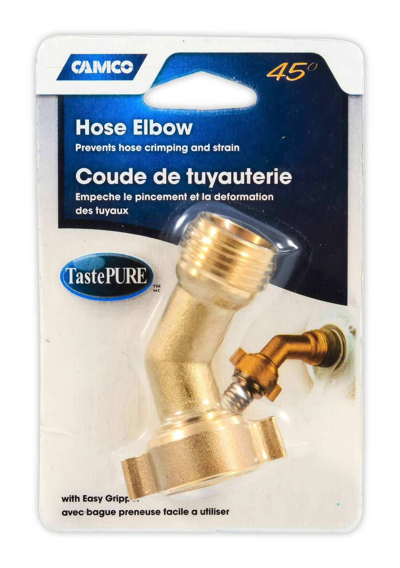 CAMCO 45-Degree Hose Elbow with Gripper, Fits .75-11.5 NH Hose