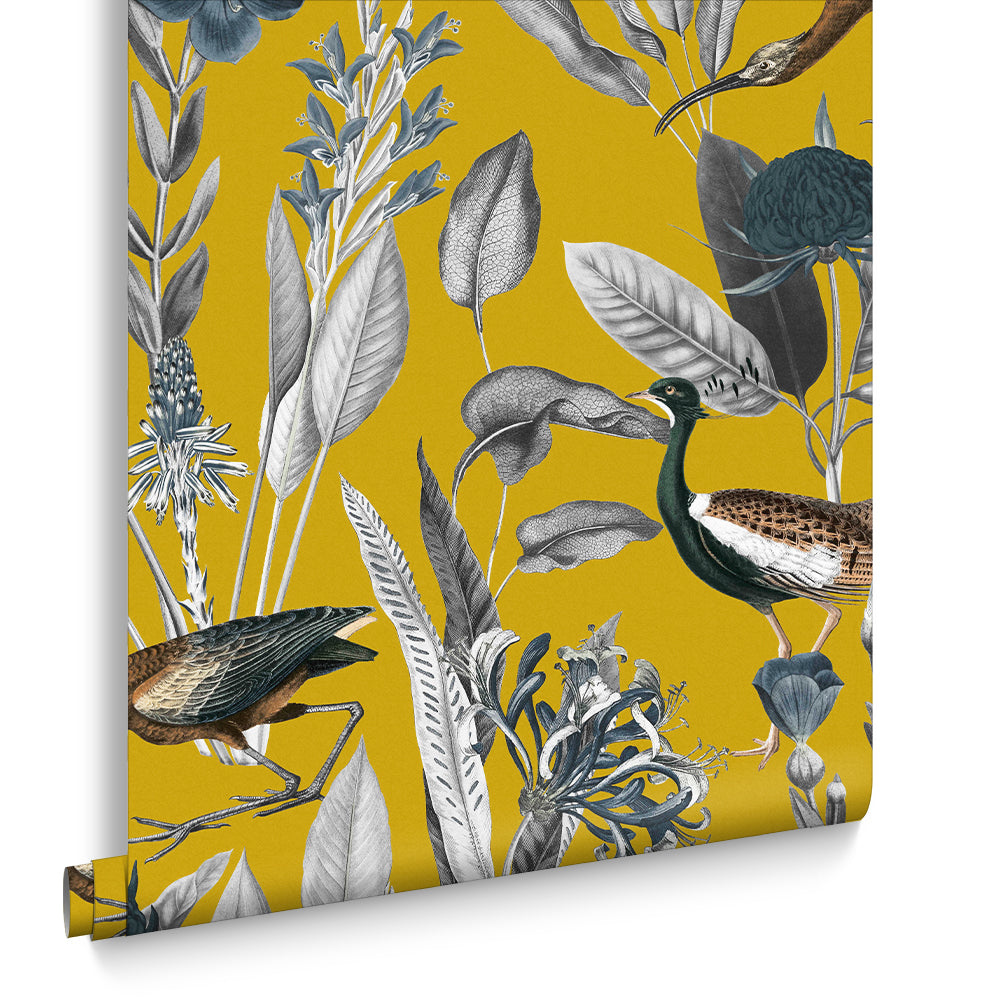 Graham & Brown Vliesbehang - Glasshouse Mustard - 10mx52cm