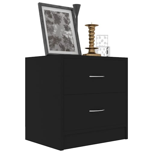 NNEVL Bedside Cabinets 2 pcs Black 40x30x40 cm Chipboard