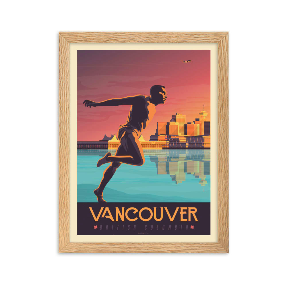 - Affiche Vancouver Canada avec Cadre (Bois) 21x29,7 cm
