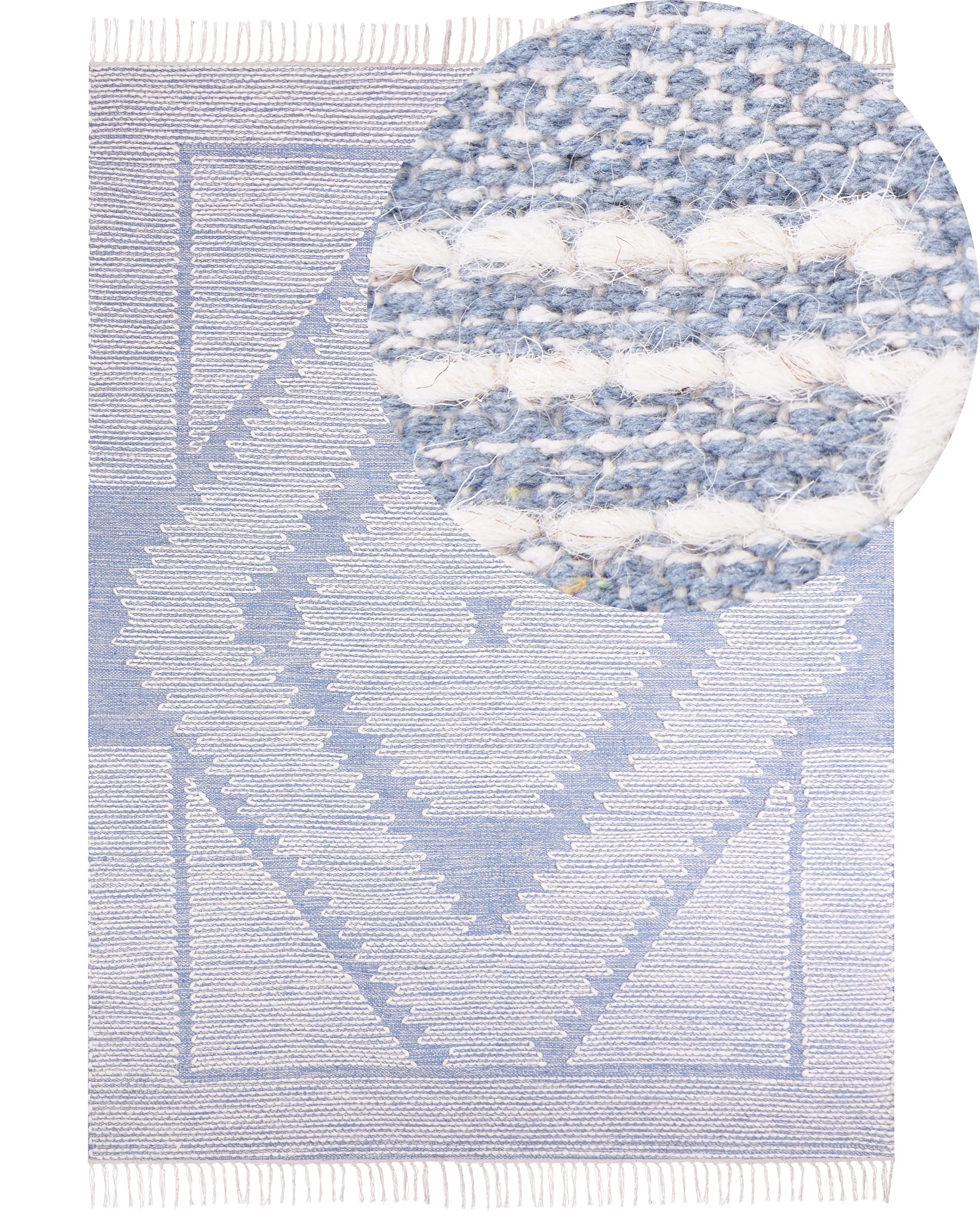 Rug ANSAR Blue 140 x 200 cm Cotton