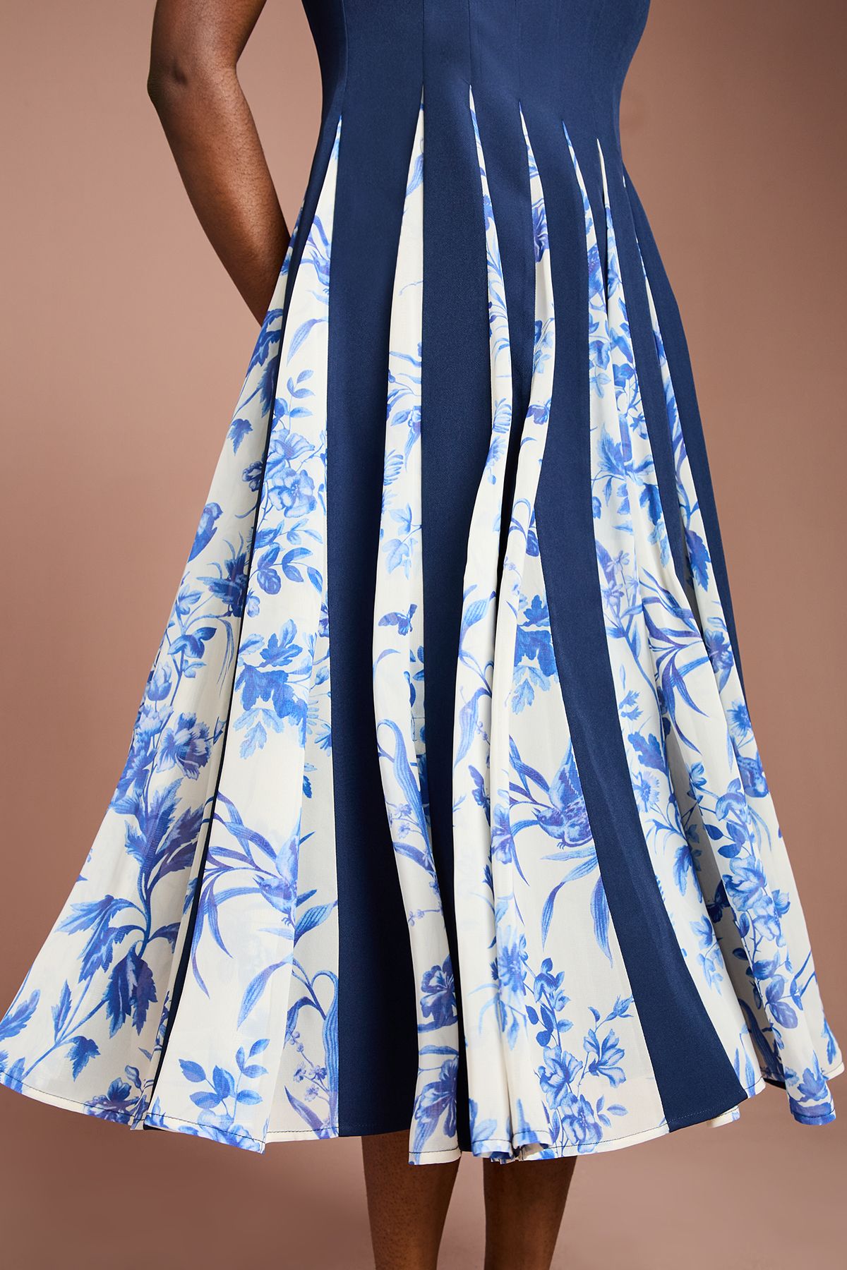 Coast Printed Godet Crepe Midi Dress
