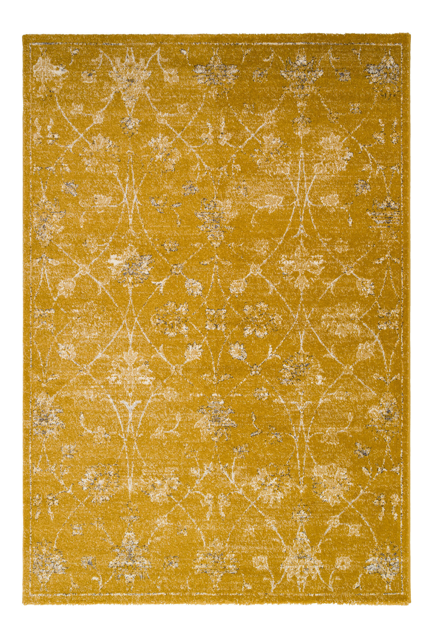 FLORAL - Tapis design contemporain floral safran 160x230, OEKO-TEX®