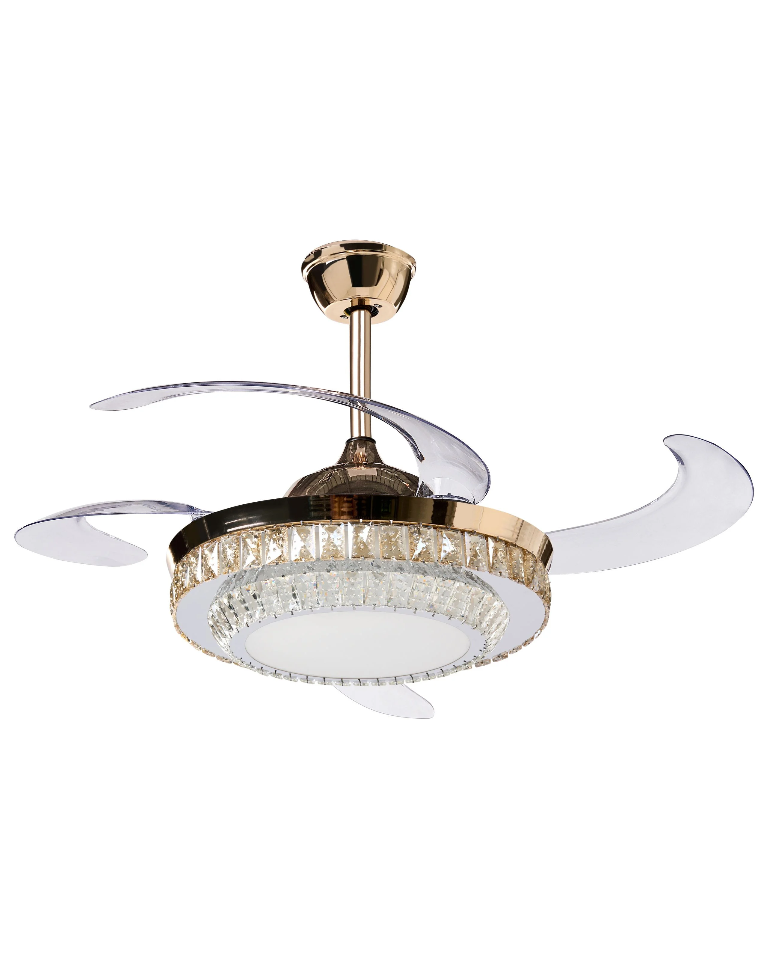 Wentylator sufitowy lampa LED złota