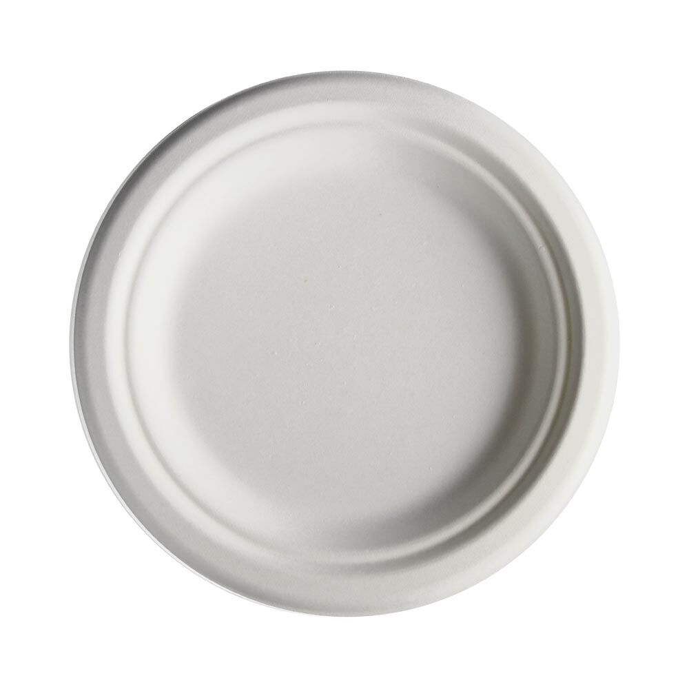 Assiette à dessert ronde en canne à sucre x12