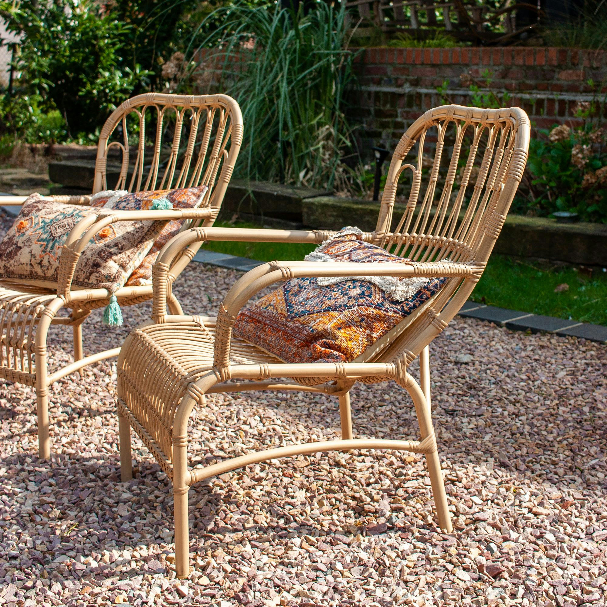 BARBADE - Fauteuil d'extérieur en rotin synthétique