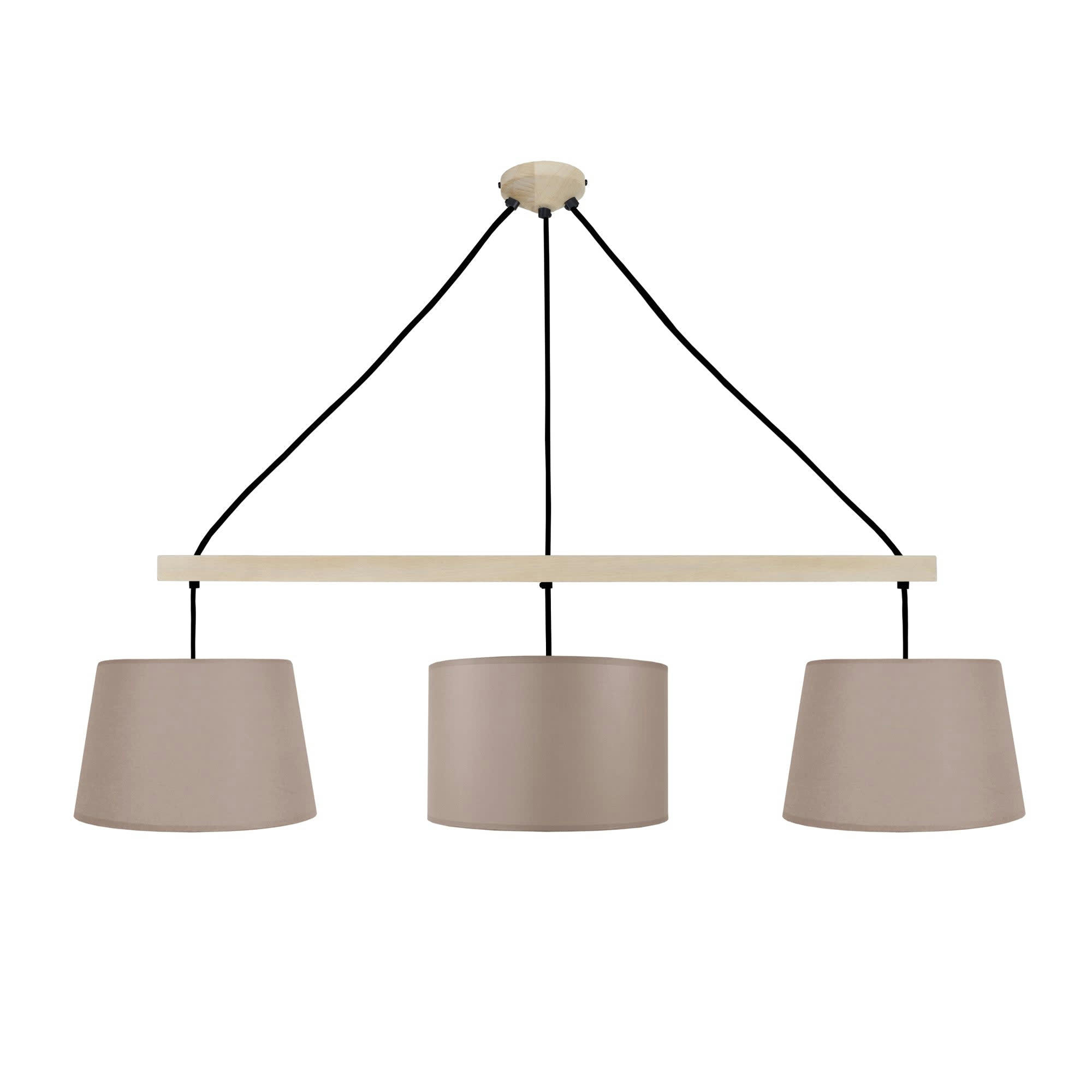 AMESTERDHAM - Suspension bois naturel et taupe