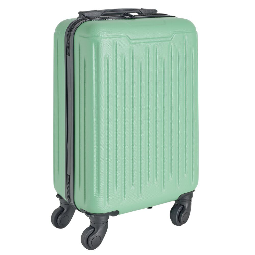 Valise cabine 26L lowcost trolley 4 roulettes amovibles plastique ABS vert