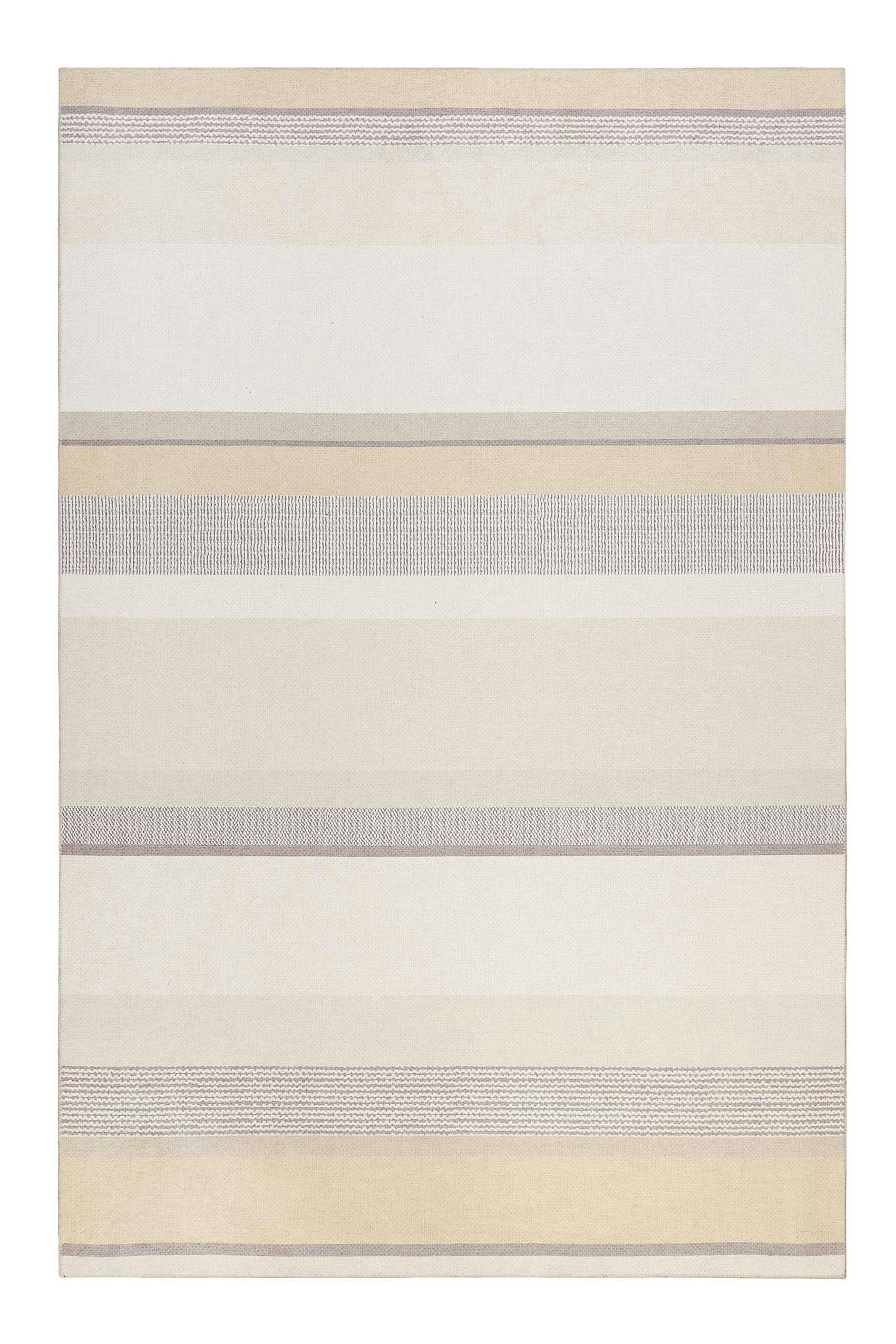 BEN - Tapis rayé beige et brun tissé plat 290x190