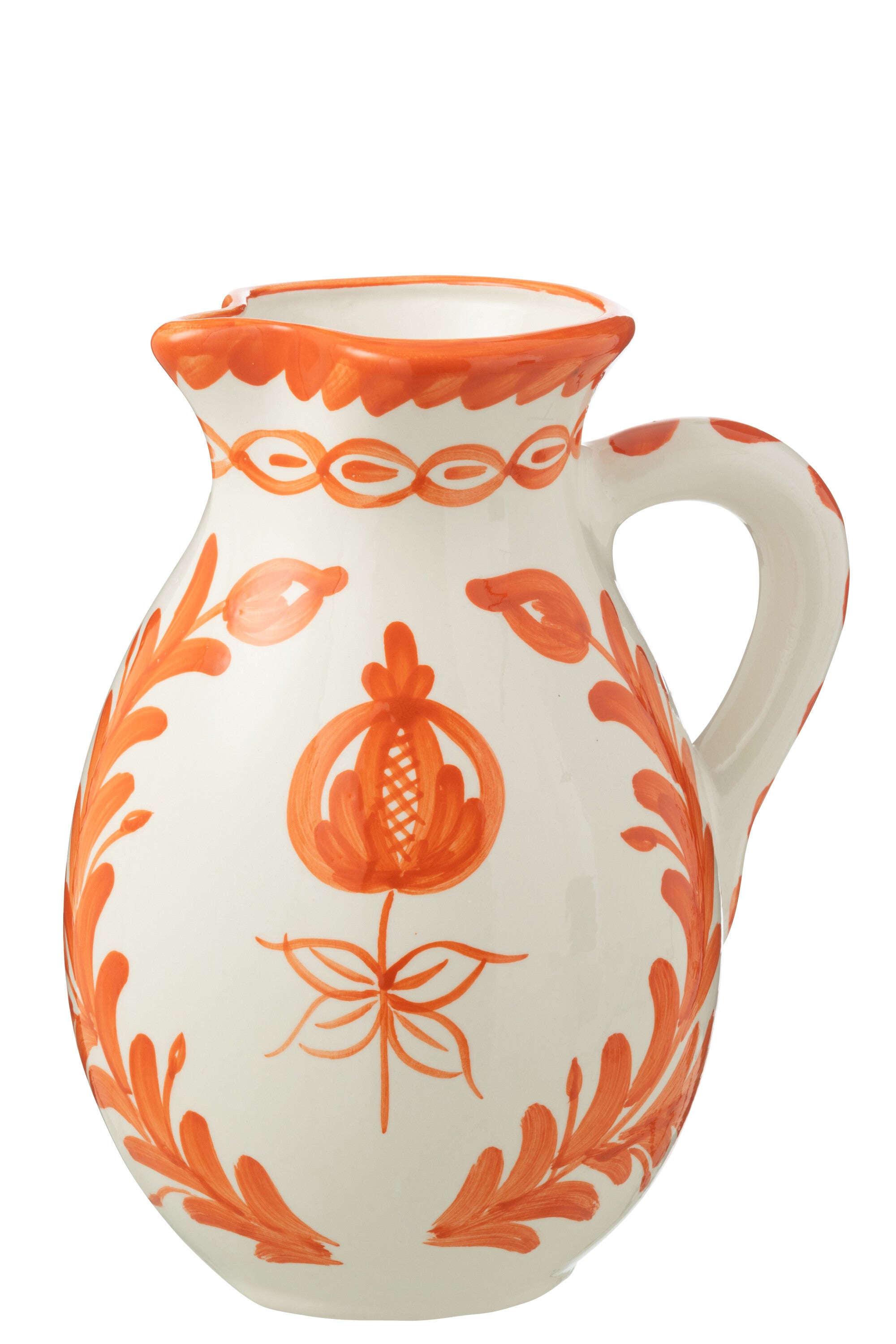 J-Line kruik Granada - keramiek - wit oranje - large