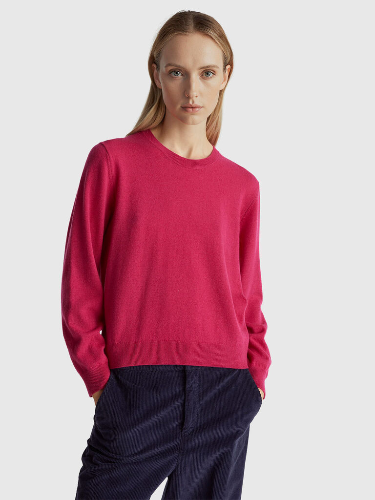 Relaxed fit pure Merino wool sweater