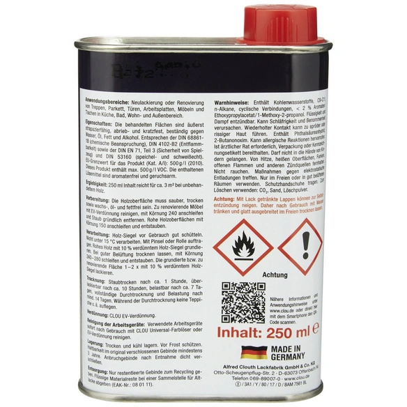 Holz-Siegel, transparent, matt, 0,25 l