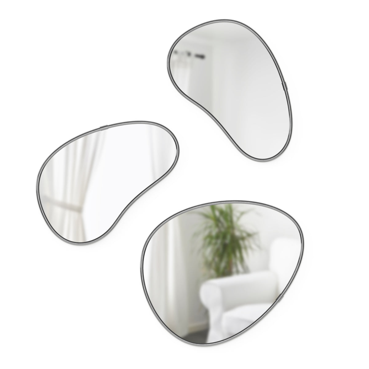 Umbra Hubba Pebble spiegels, set van 3