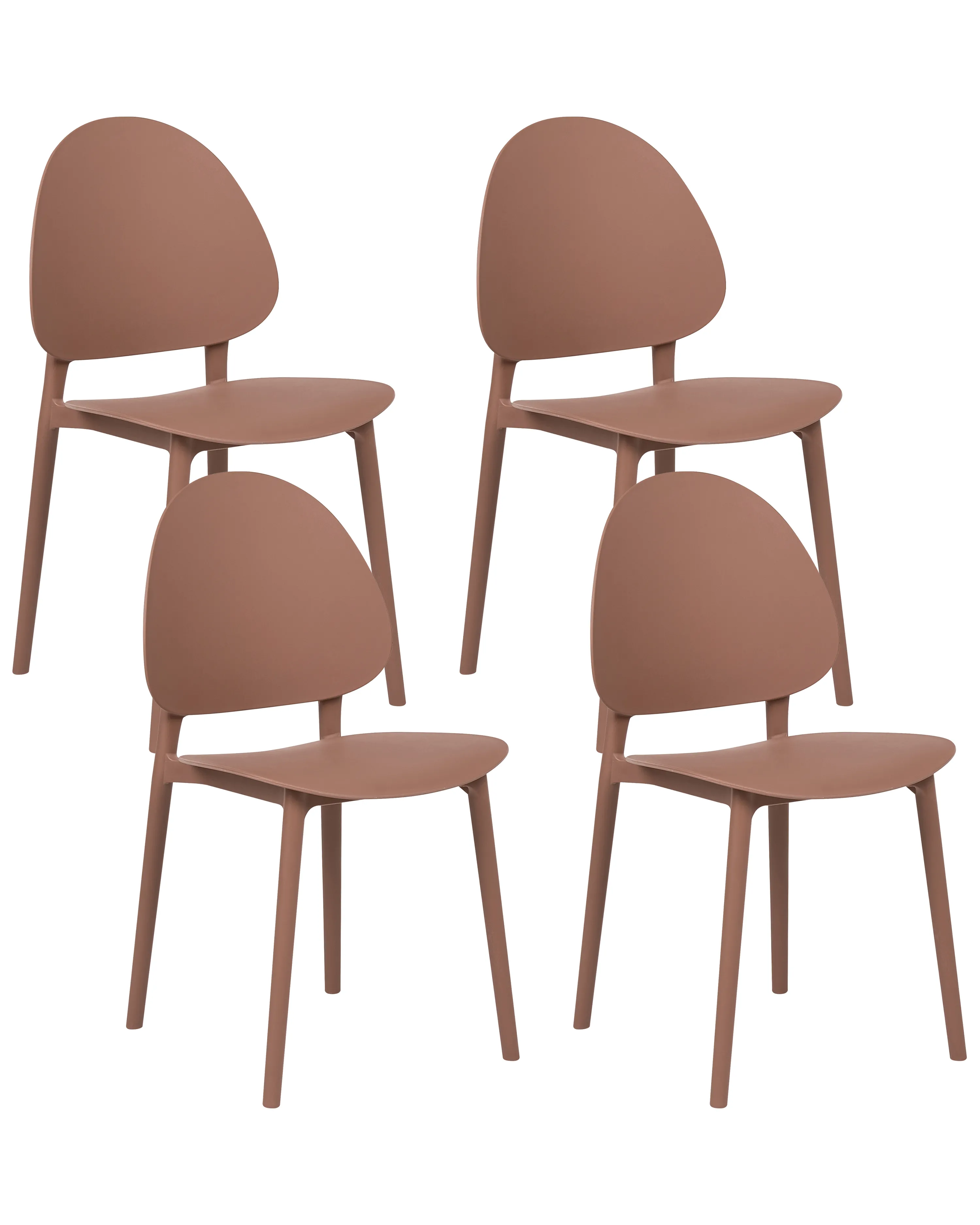 Set of 4 Garden Chairs CEARA Brown
