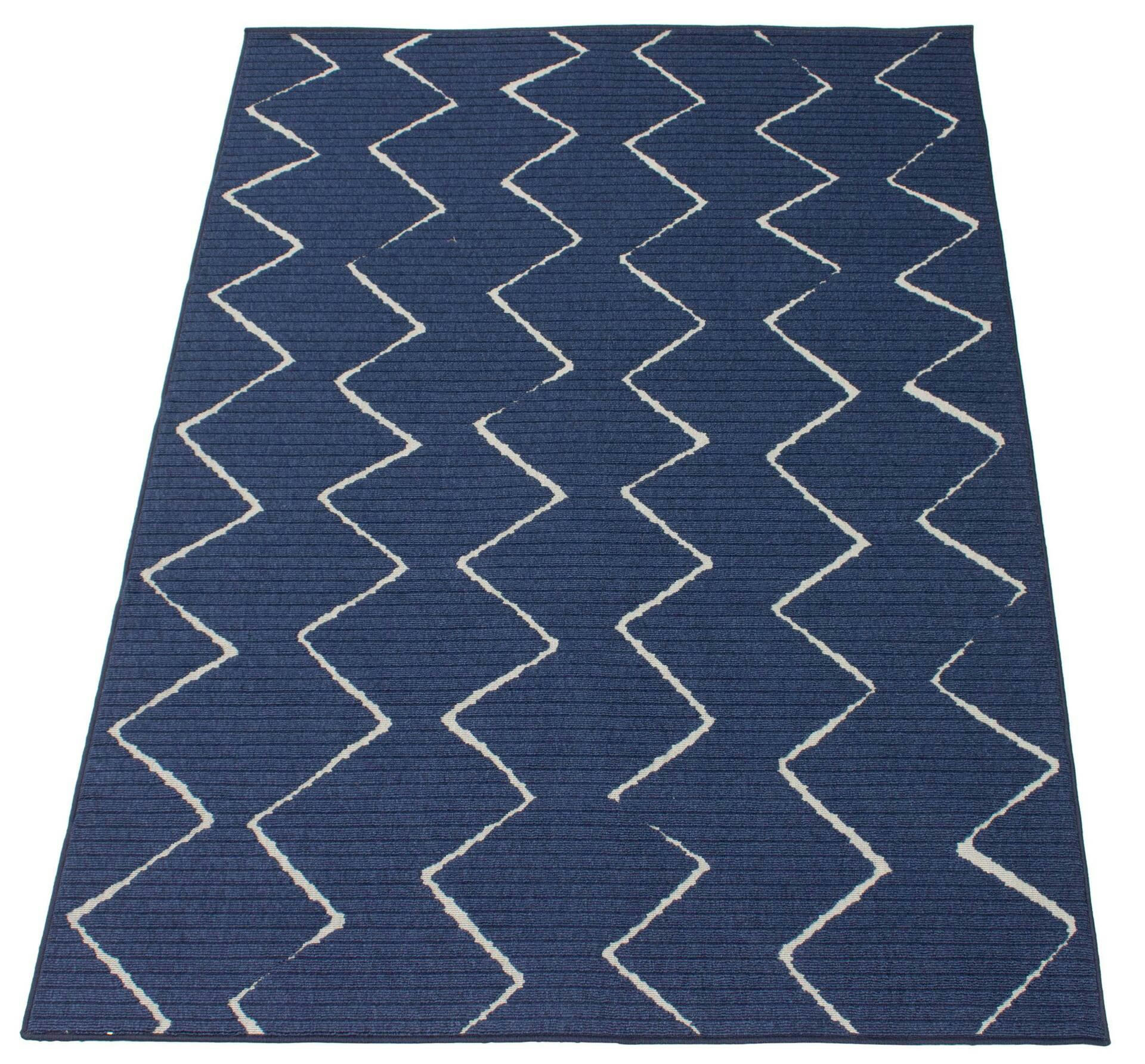 ECARPET Raya Indoor/Outdoor Area Rug, Blue, Assorted Sizes