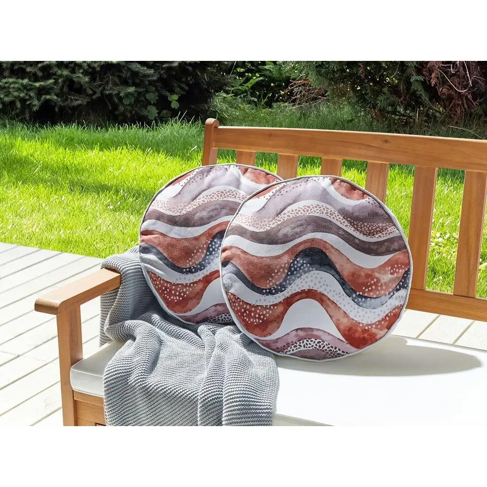 SEBORGA - Tuinkussen set van 2 - Bruin - ? 40 cm - Polyester