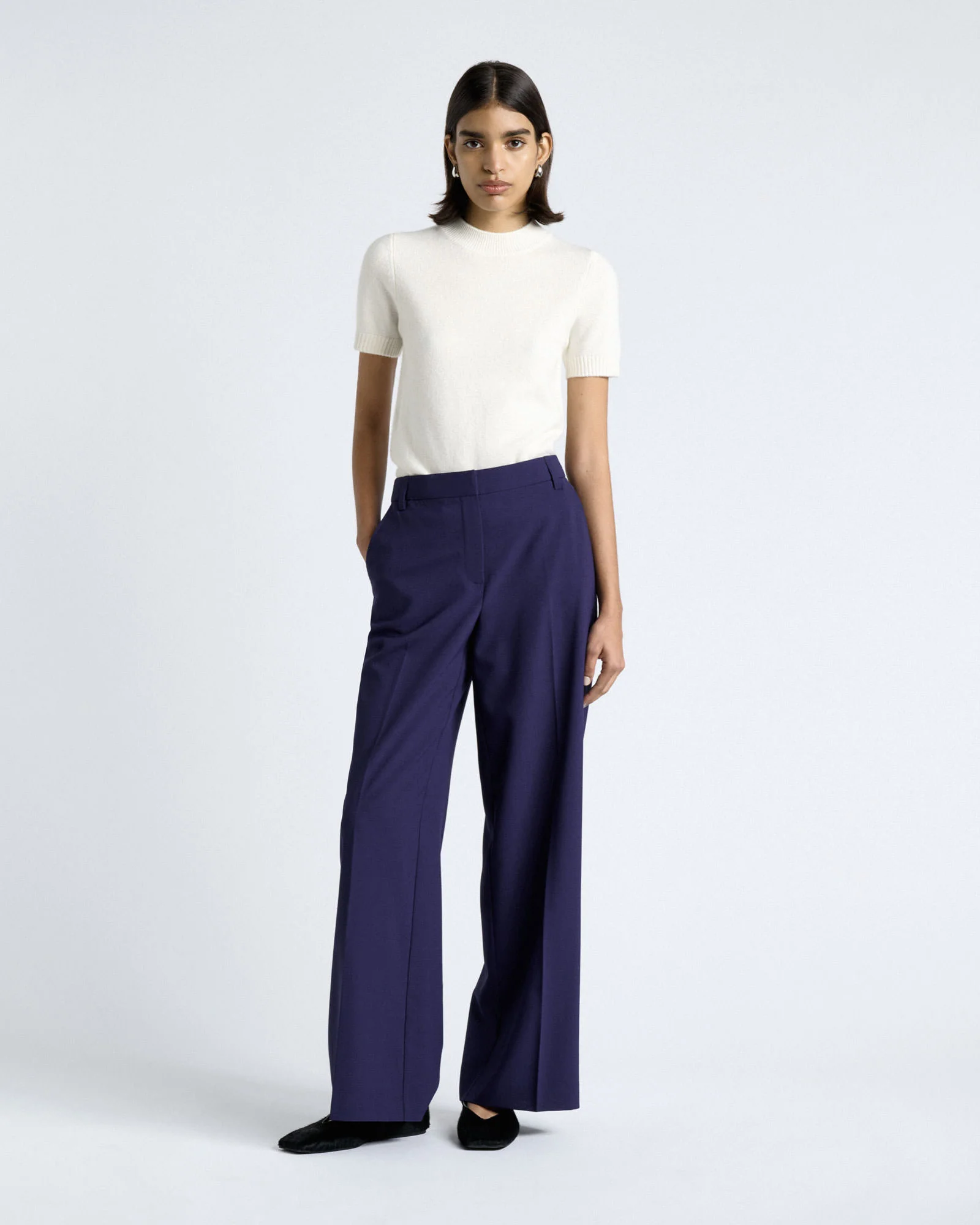 Dark Cobalt European Stretch Suiting Straight Leg Pant
