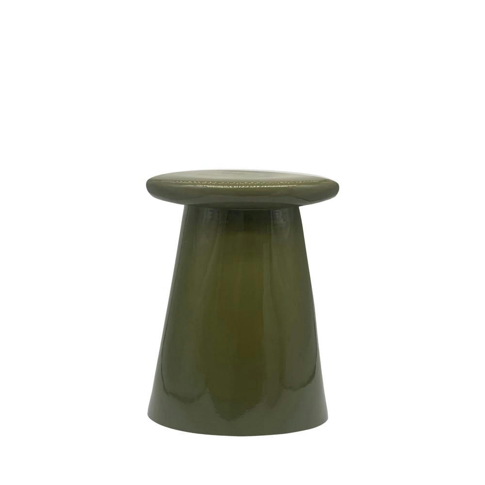 BUTTON - Table d'appoint en céramique D35cm vert mousse