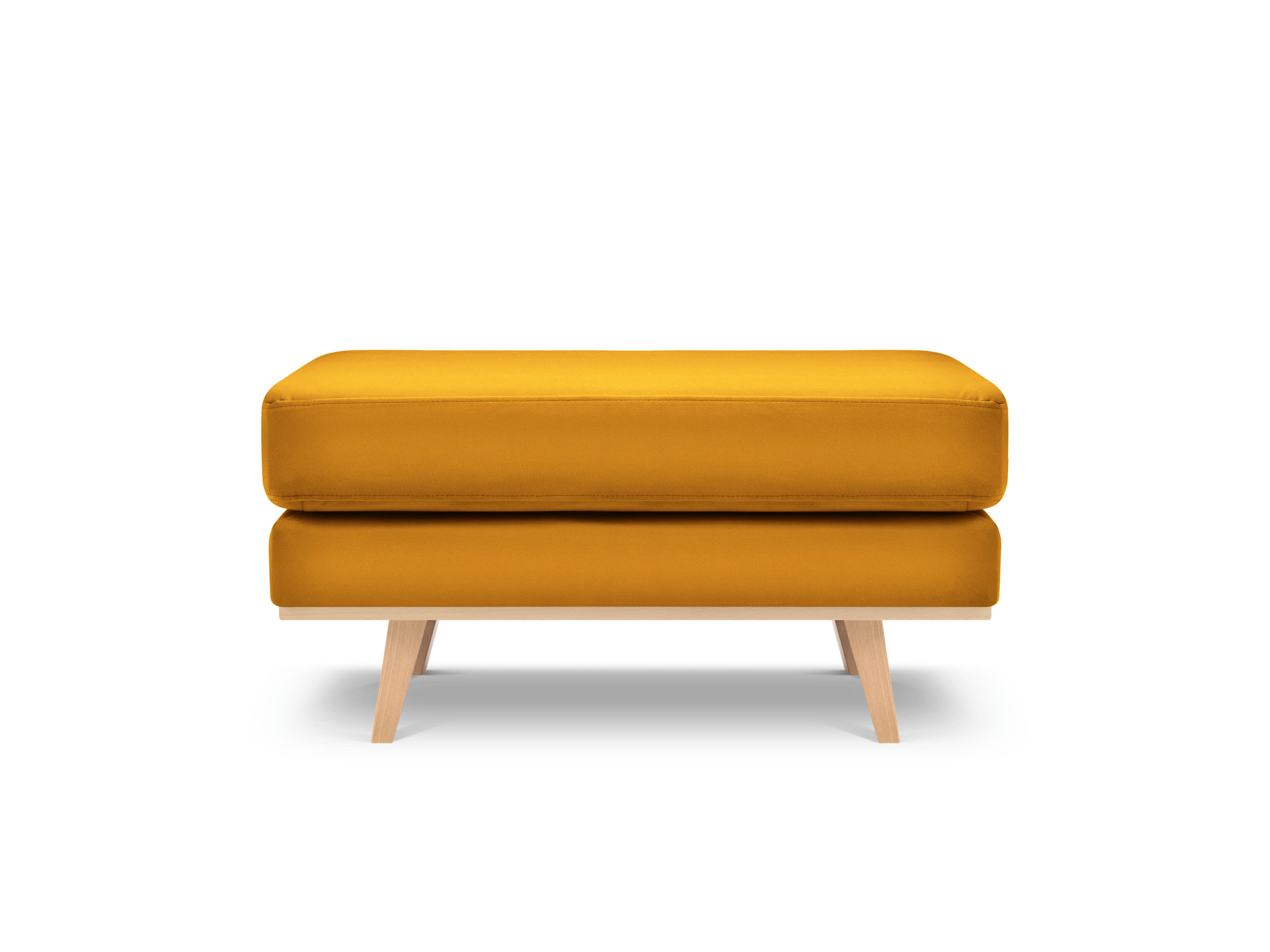 TUGELA - Pouf en velours jaune